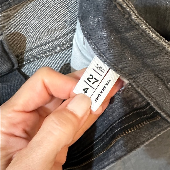 LOFT Charcoal Kick Crop Straight Leg Jeans - Picture 4 of 5